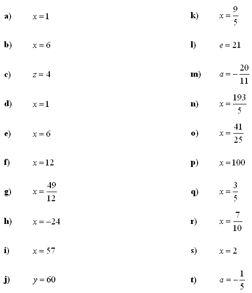 Lineární rovnice a nerovnice - Příklad 1 - Výsledky